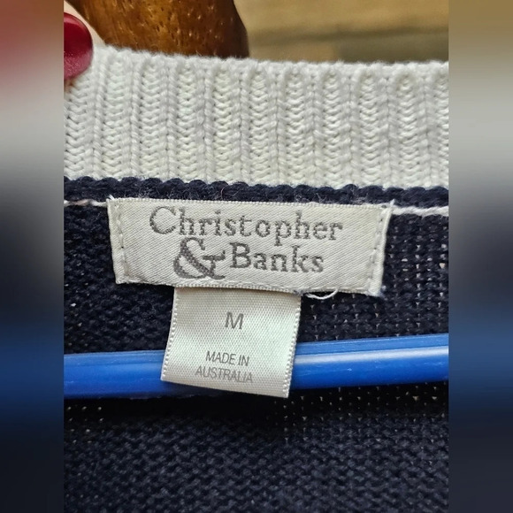 Christopher & Banks Zip Up Sweater with Stars 🌟  on Sleeves Sz Small - Picture 5 of 12